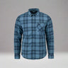 Blue plaid shirt on a white background