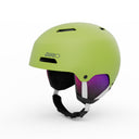 green and purple helmet