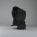 Black gloves with a brand logo on a white background