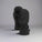 Black ski glove with a strap on a white background