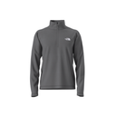 Gray long-sleeve pullover with a brand logo on a white background