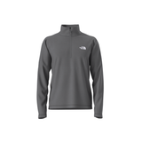 Gray long-sleeve pullover with a brand logo on a white background