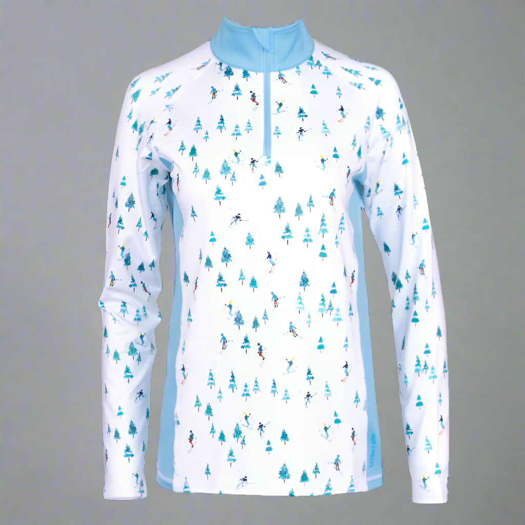 Hot Chillys Micro Elite Chamois Blocking Zip-T Top - Women's downhill ski