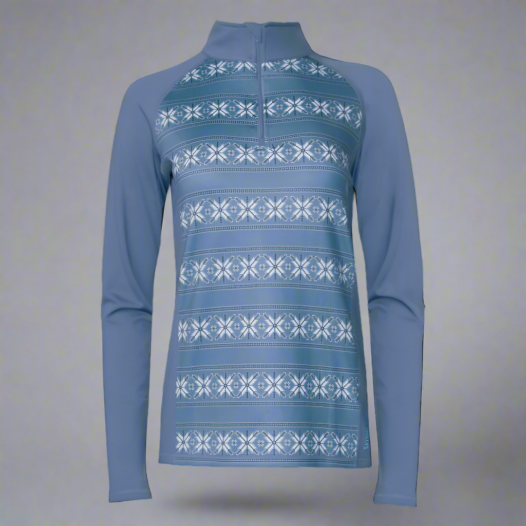 Hot Chillys Micro Elite Chamois Blocking Zip-T Top - Women's nordic blue