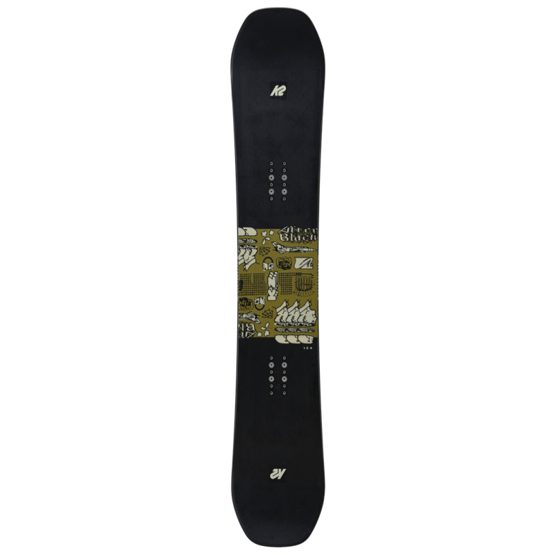 Black and green snowboard