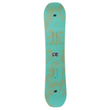 teal and tan snowboard