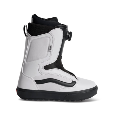 White and black snow boot on a white background