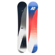Two snowboards, one black and gray, the other red, blue, and white, on a white background.