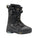Black snowboard boot with visible branding on a white background