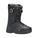 Black snowboard boot with visible branding on a white background