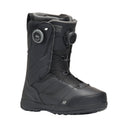 Black snowboard boot with visible branding on a white background