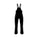 Black insulated bib overalls with adjustable shoulder straps and zippered pockets, shown flat against a solid white background.