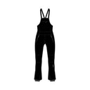 Black insulated bib overalls with adjustable shoulder straps and zippered pockets, shown flat against a solid white background.