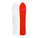 Red and white snowboard on a gray background