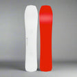 white and red snowboard