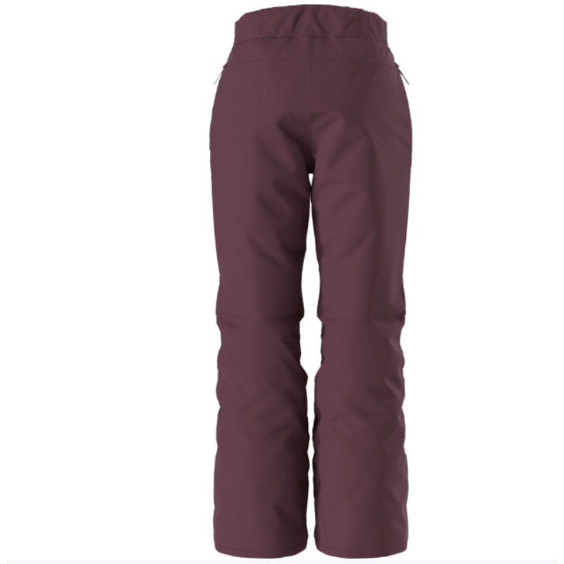 Maroon snow pants on a white background