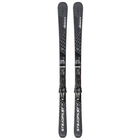 Black and gray skis