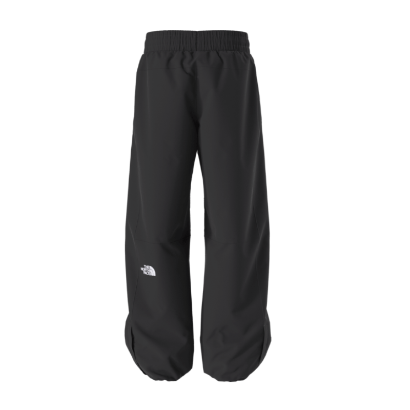 Black pants with a brand logo on a white background