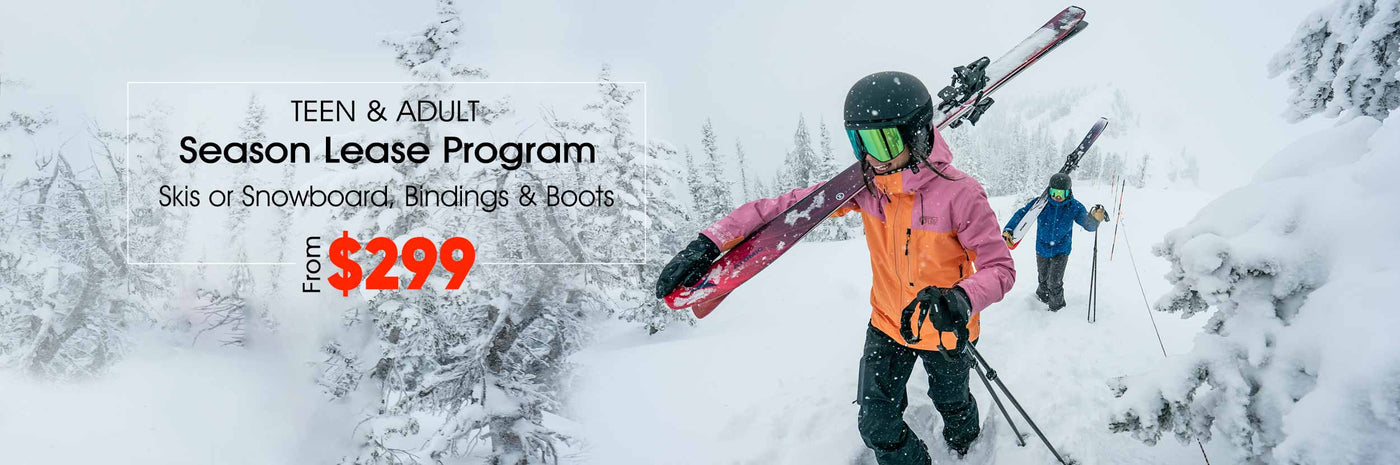 Teen & adult ski and snowboard season lease program