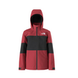 Red and black jacket with The North Face logo on a white background