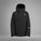 Black jacket with a brand logo on a white background