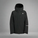 Black jacket with a brand logo on a white background