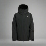 Black jacket with a brand logo on a white background