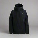 Black jacket with a brand logo on a white background