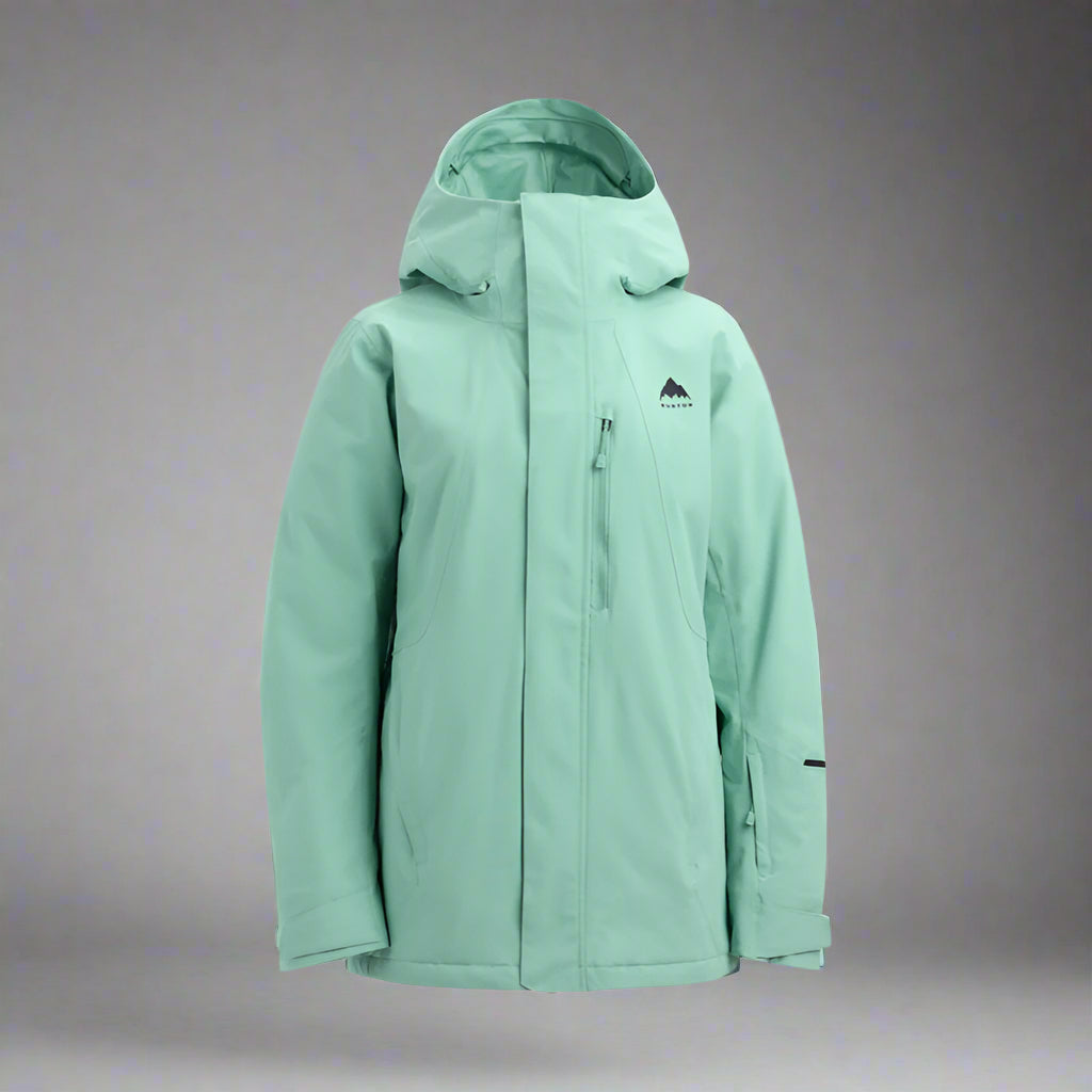 Green jacket with a brand logo on a white background