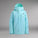 Light blue jacket with a hood on a white background