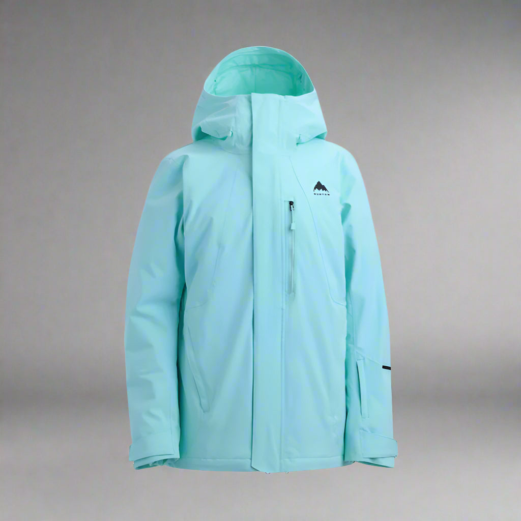Light blue jacket with a hood on a white background