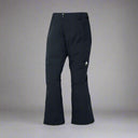 Black snow pants with a brand logo on a white background