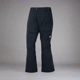 Black snow pants with a brand logo on a white background