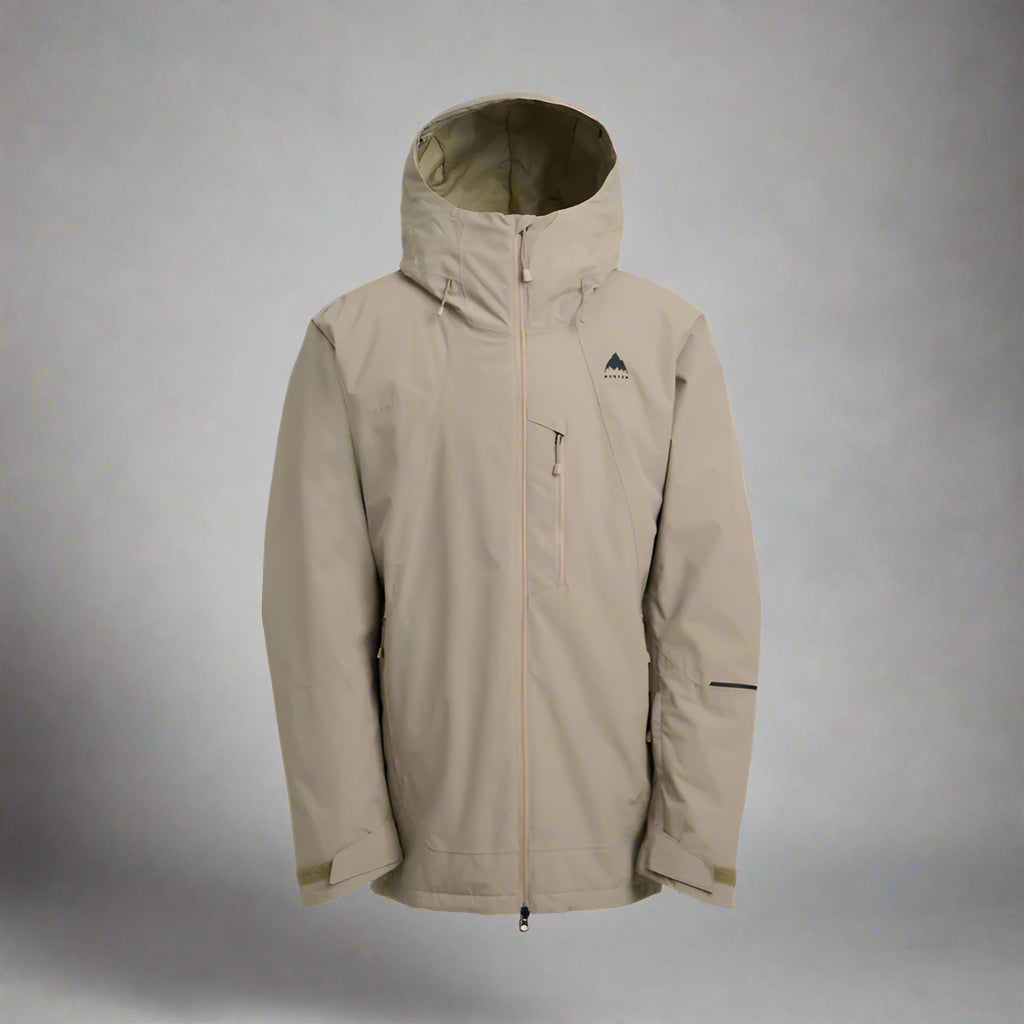 Beige jacket with a hood on a white background