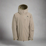 Beige jacket with a hood on a white background