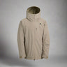 Beige jacket with a hood on a white background
