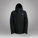 Black jacket with a hood on a white background