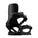 Black snowboard binding with 'Rome' branding on a white background