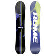 Two views of a Rome Viper snowboard on a white background