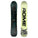 Two views of a snowboard with 'Rome' branding on a white background