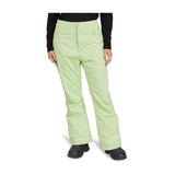 Bright green snow pants