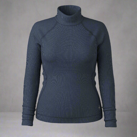 Smartwool Thermal Merino Rib T-Neck - Women's nightfall blue