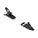 Two black ski bindings shown on a plain white background, one upright and one angled, with visible Shimano branding.