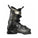 Salomon ski boot in black with gold branding and camouflage-patterned buckles, shown from a side profile on a white background.