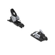 A pair of Salomon ski bindings shown against a plain white background, with one binding upright and the other angled below it.