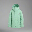 Green winter jacket with a brand logo on a white background