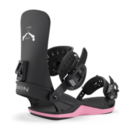 Black and pink snowboard binding
