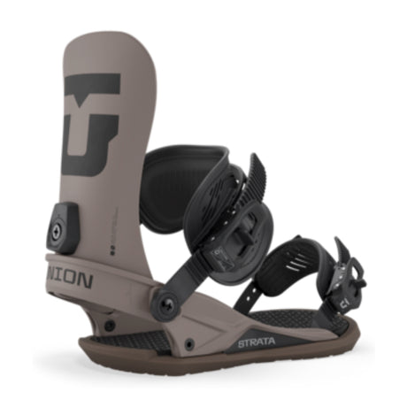 Brown and black snowboard binding