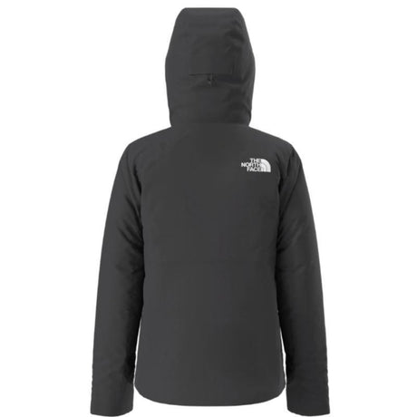 Black jacket with The North Face logo on the back against a white background