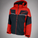 Red and black jacket with a visible brand logo on a white background